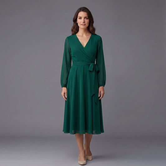 Clara | Elegant Wrap Midi Dress