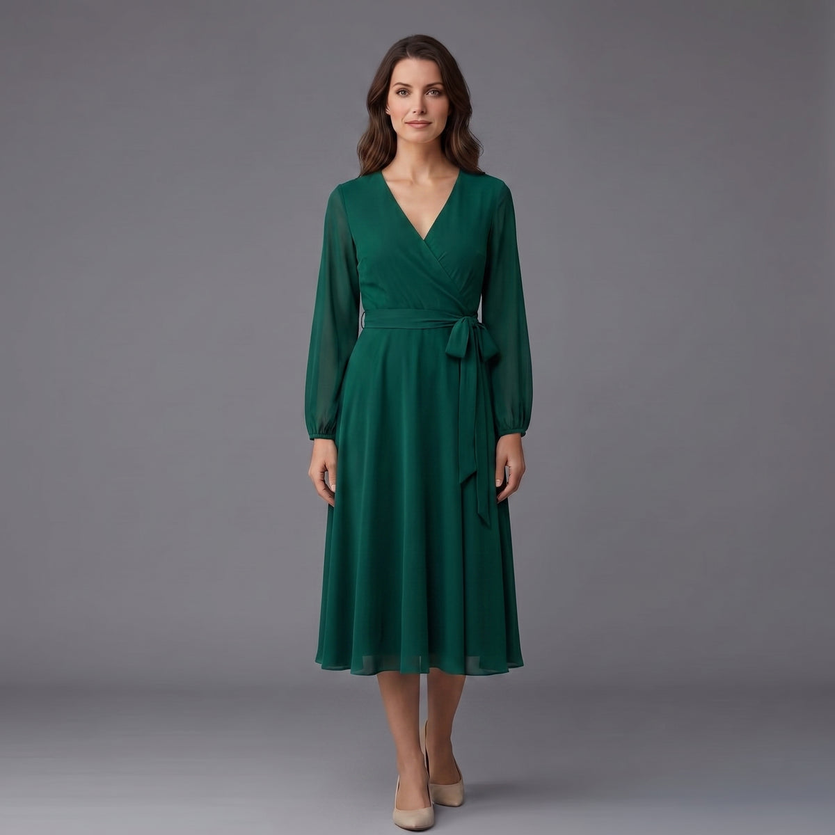Clara | Elegant Wrap Midi Dress