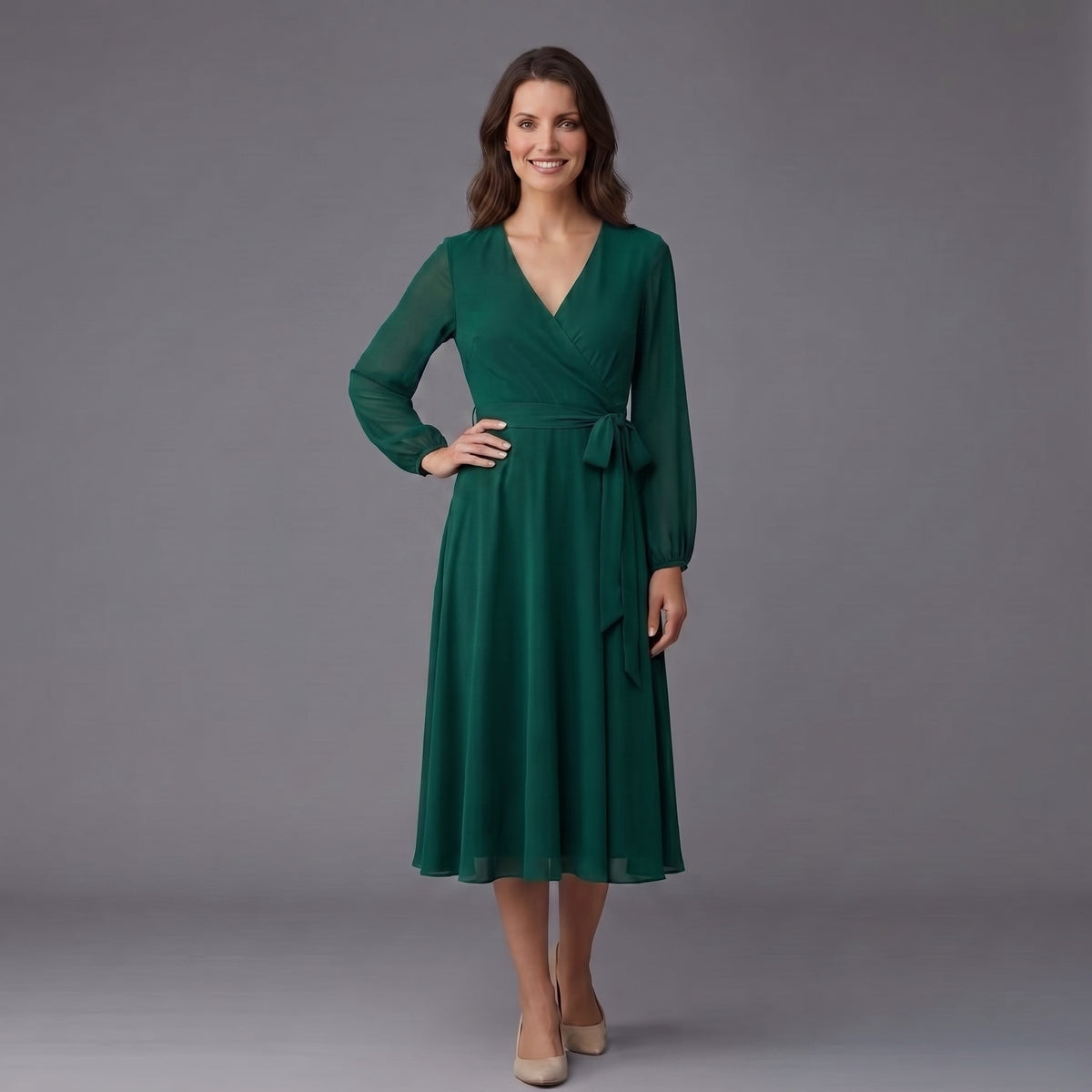Clara | Elegant Wrap Midi Dress