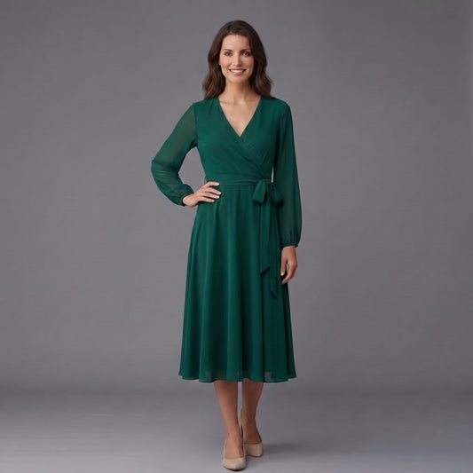 Clara | Elegant Wrap Midi Dress