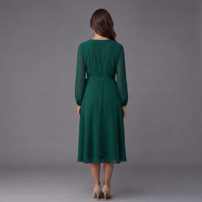 Clara | Elegant Wrap Midi Dress